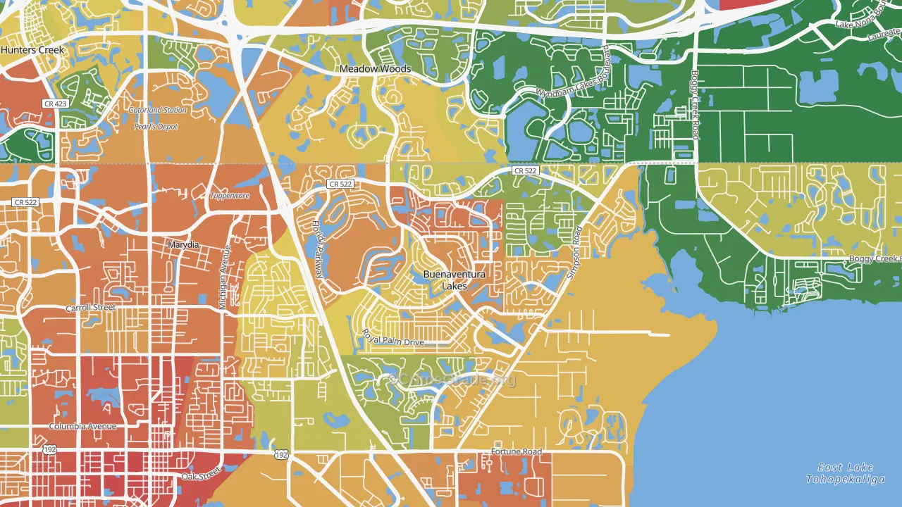 Buenaventura Lakes, FL Map of Assault Rates