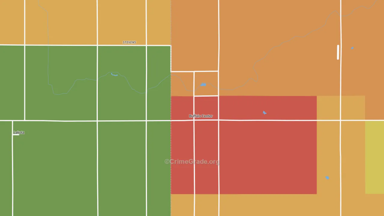 Buffalo Center, IA Map of Assault Rates