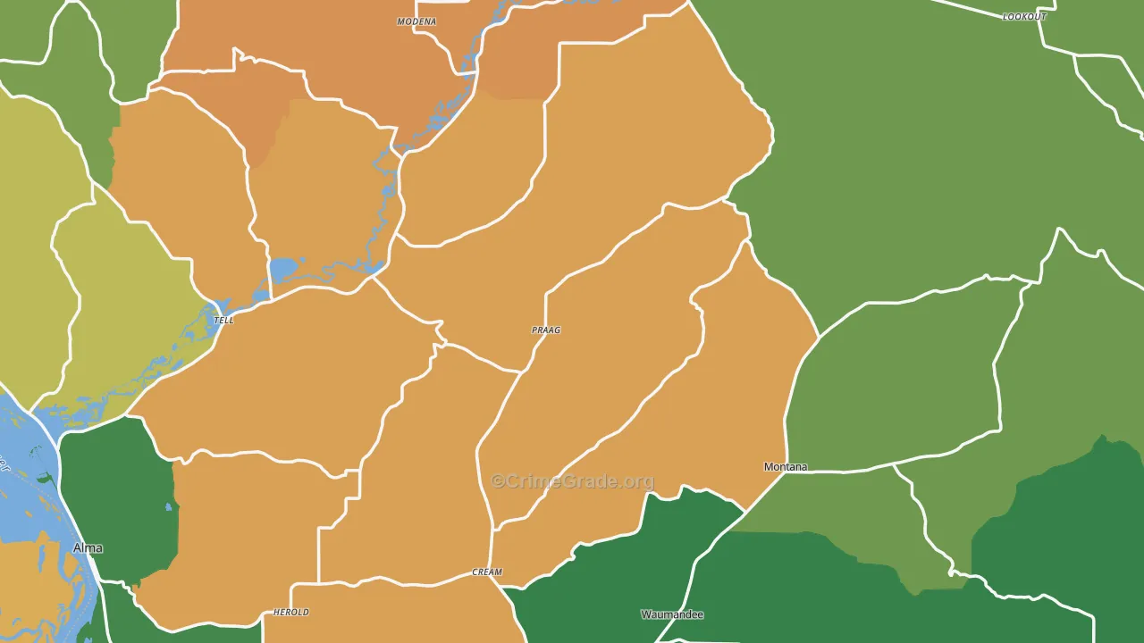 Buffalo County, WI Map of Assault Rates