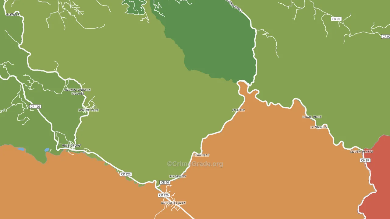 Buffalo Creek, CO Map of Assault Rates
