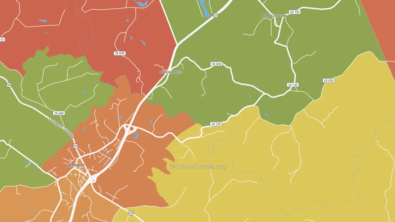 Buffalo Hill, VA Map of Assault Rates