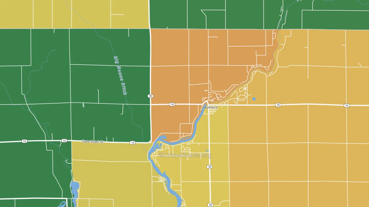 Buffalo, IN Map of Assault Rates