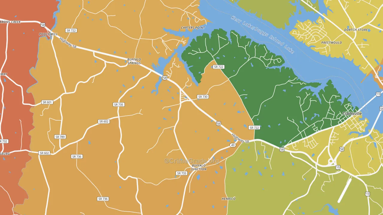 Buffalo Junction, VA Map of Assault Rates