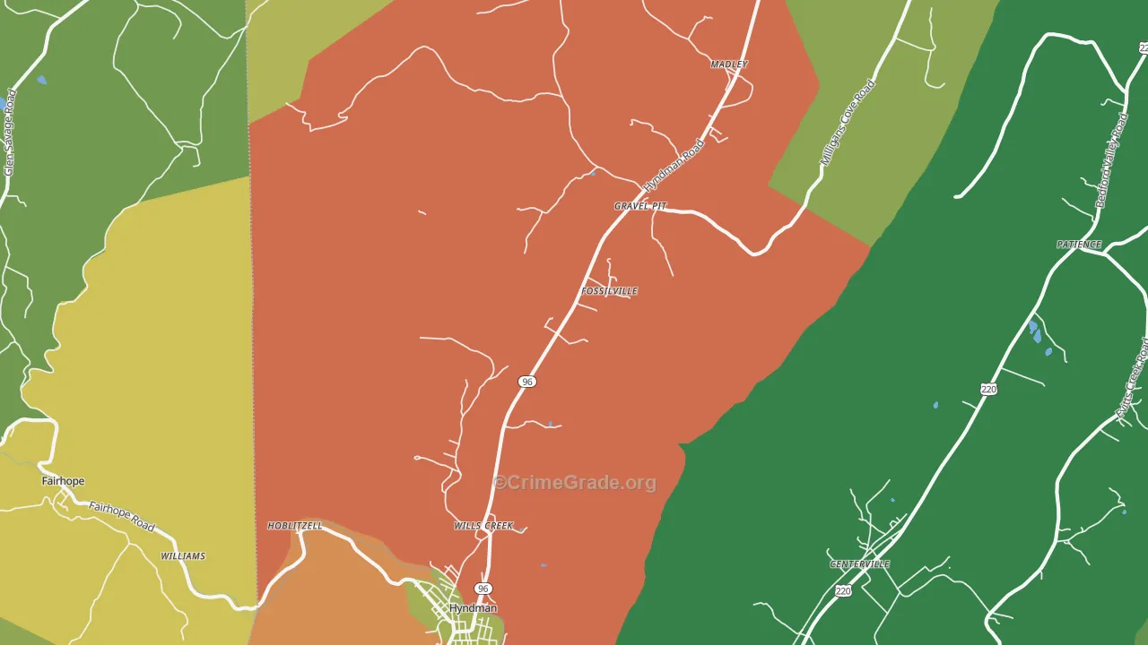 Buffalo Mills, PA Map of Assault Rates