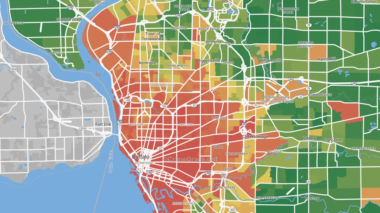 Buffalo, NY Map of Assault Rates