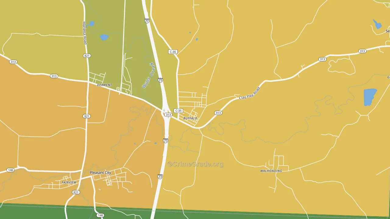 Buffalo, OH Map of Assault Rates