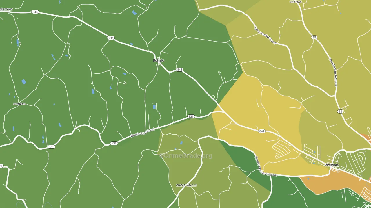 Buffalo, PA Map of Assault Rates
