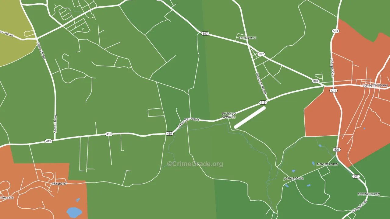Buffalo Springs, PA Map of Assault Rates