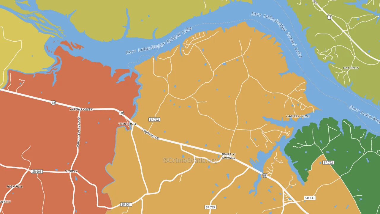 Buffalo Springs, VA Map of Assault Rates