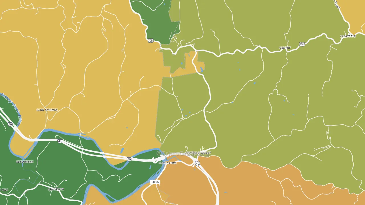 Buffalo Valley, TN Map of Assault Rates
