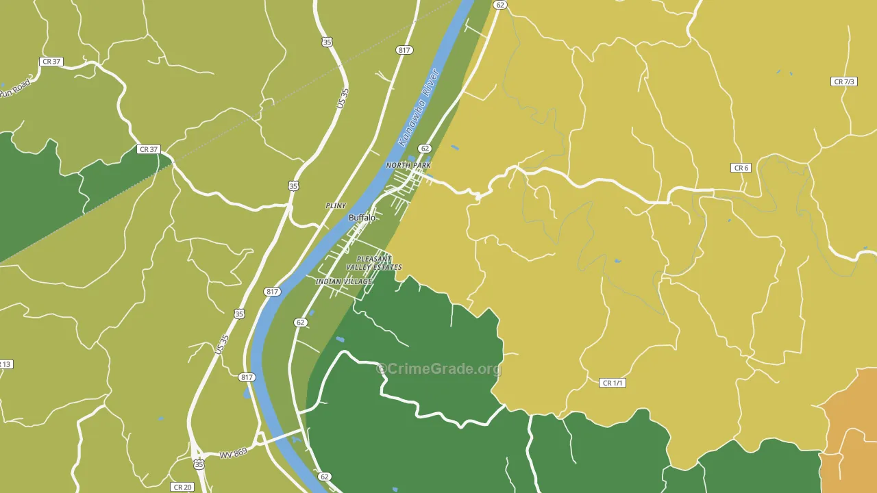 Buffalo, WV Map of Assault Rates