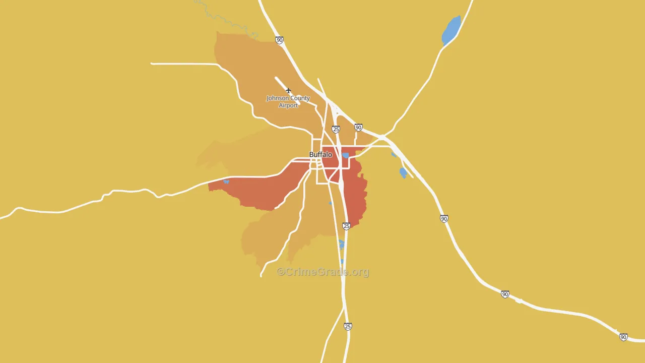 Buffalo, WY Map of Assault Rates