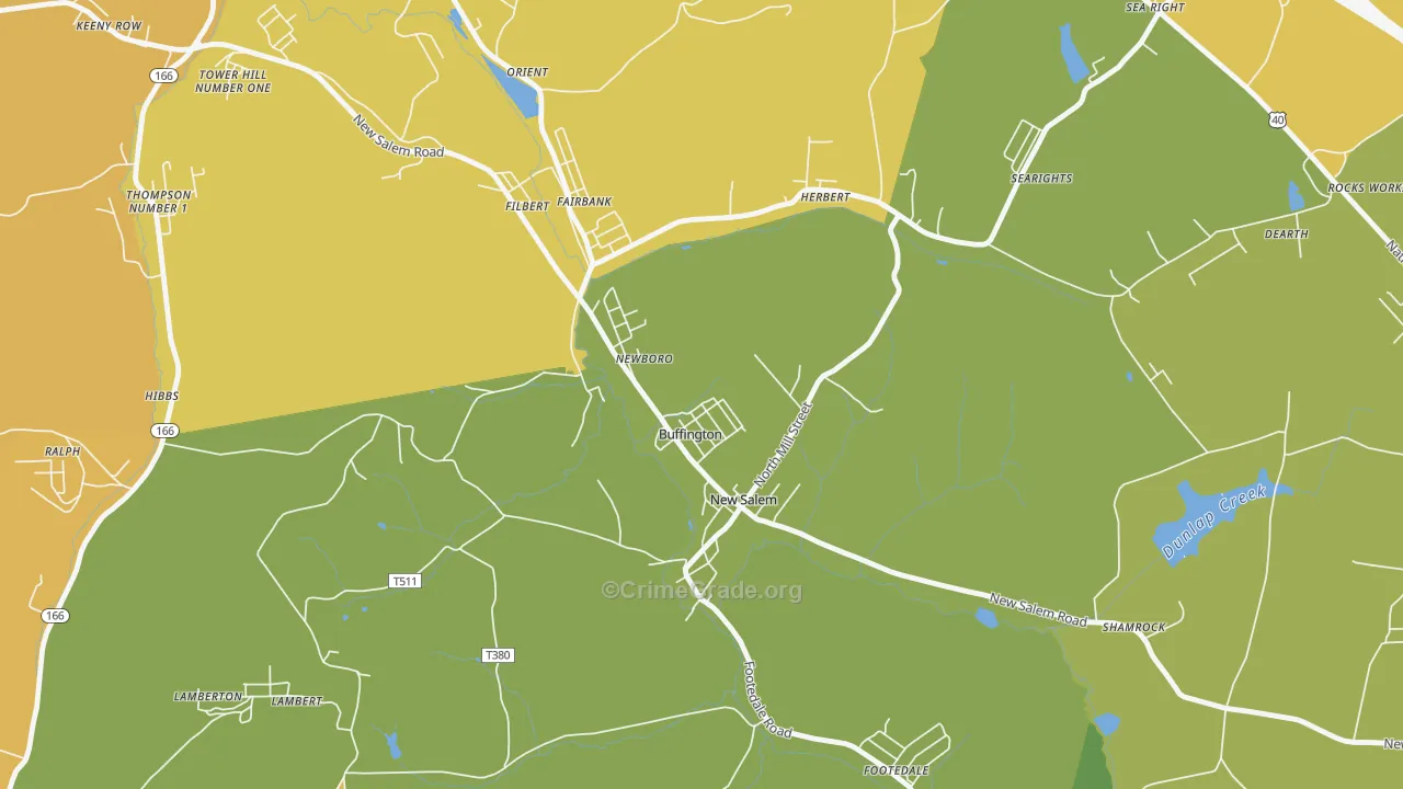 Buffington, PA Map of Assault Rates