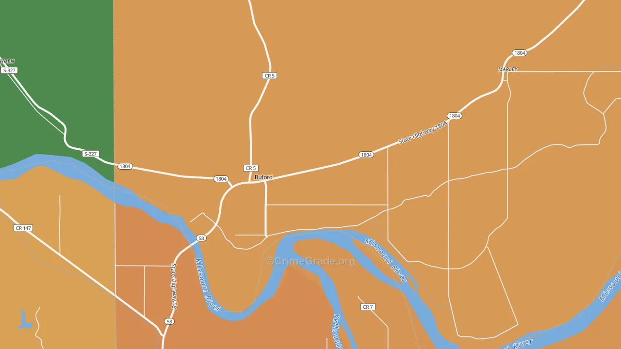 Buford, ND Map of Assault Rates