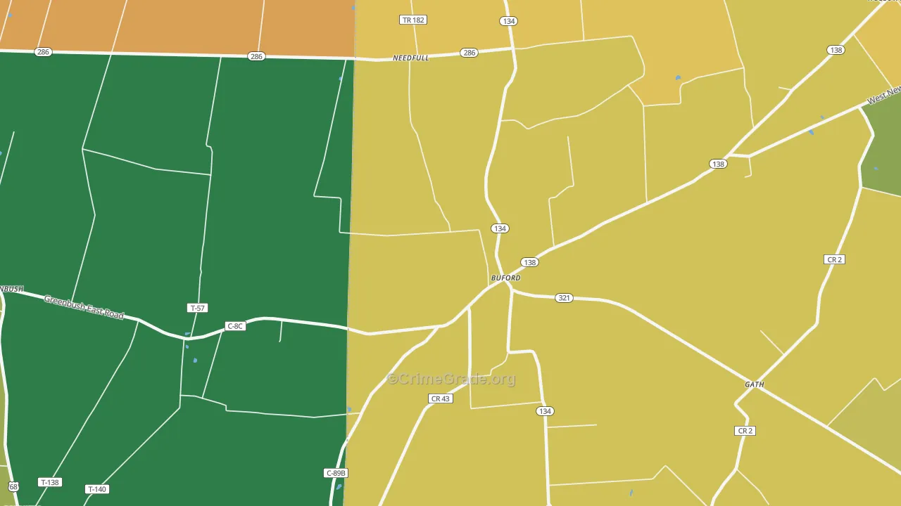Buford, OH Map of Assault Rates