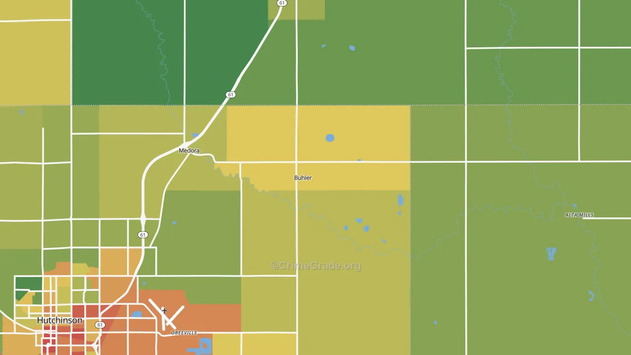 Buhler, KS Map of Assault Rates