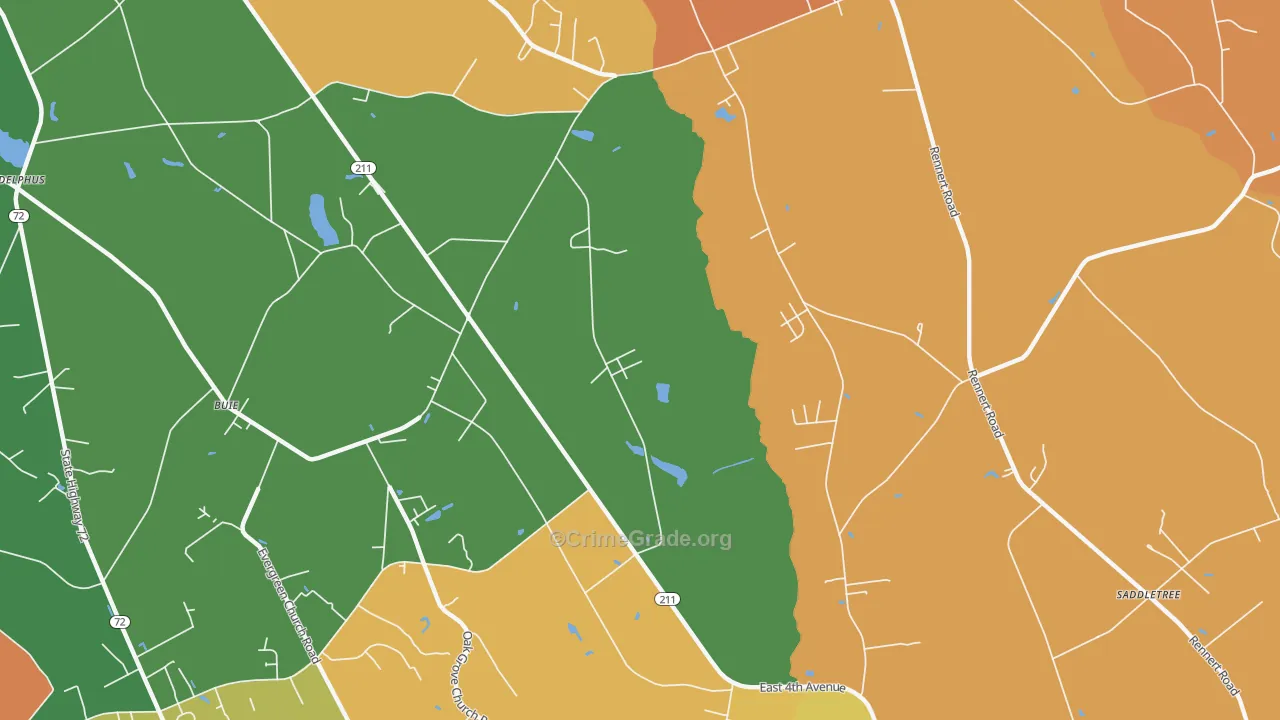 Buie, NC Map of Assault Rates