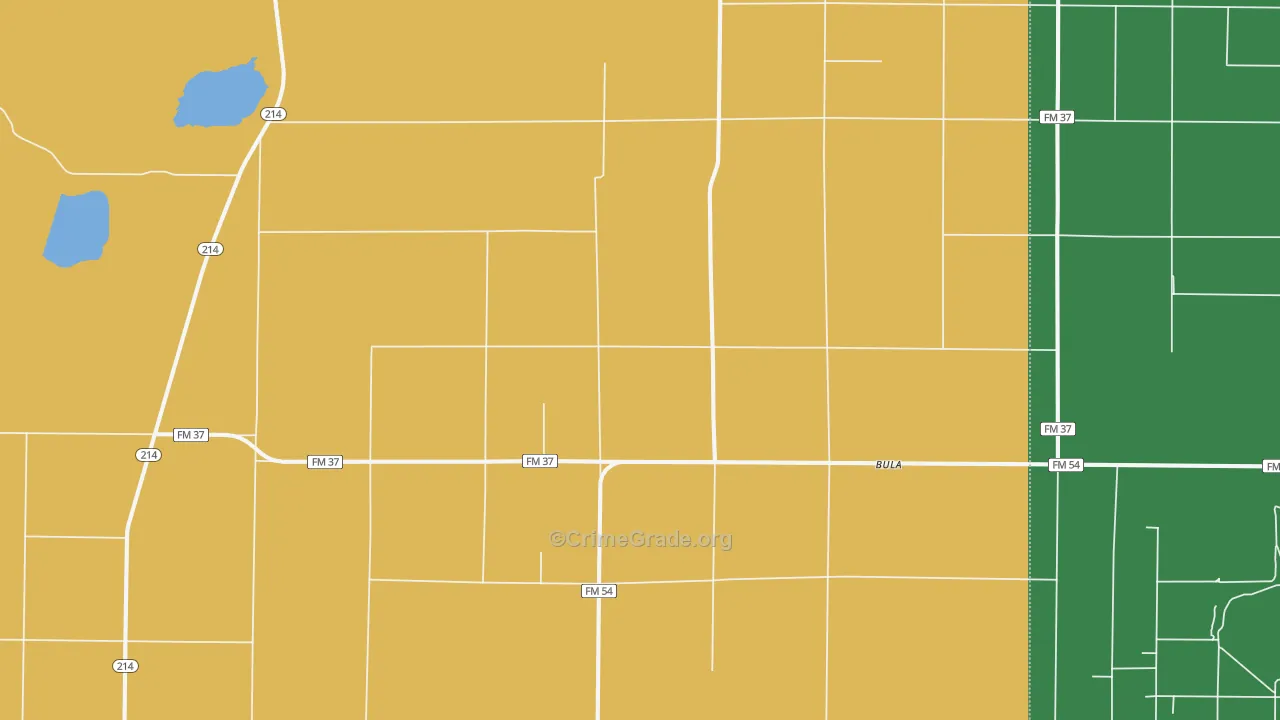 Bula, TX Map of Assault Rates