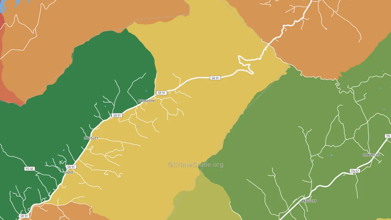 Buladeen, TN Map of Assault Rates