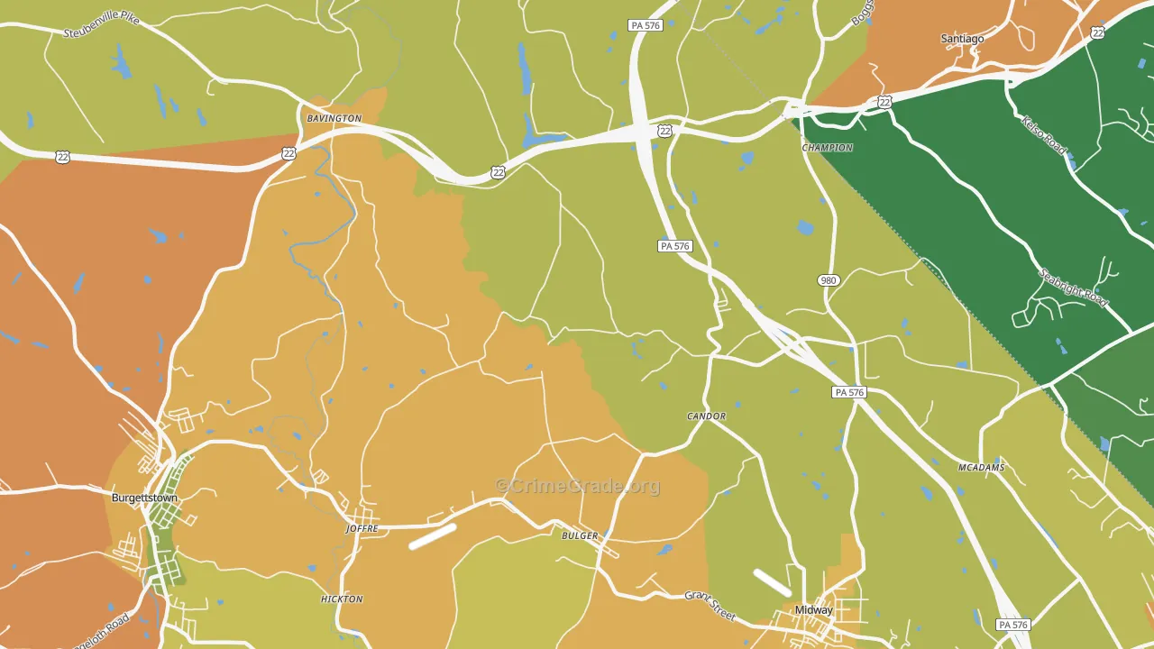 Bulger, PA Map of Assault Rates