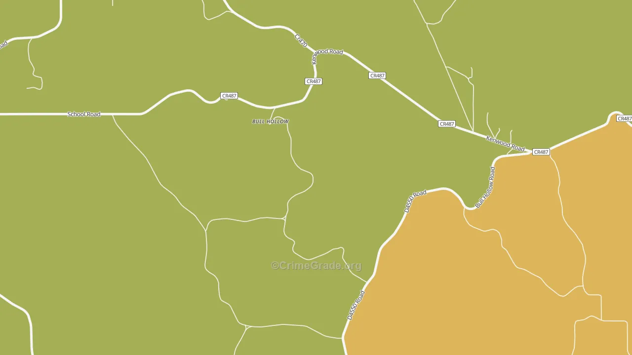 Bull Hollow, OK Map of Assault Rates