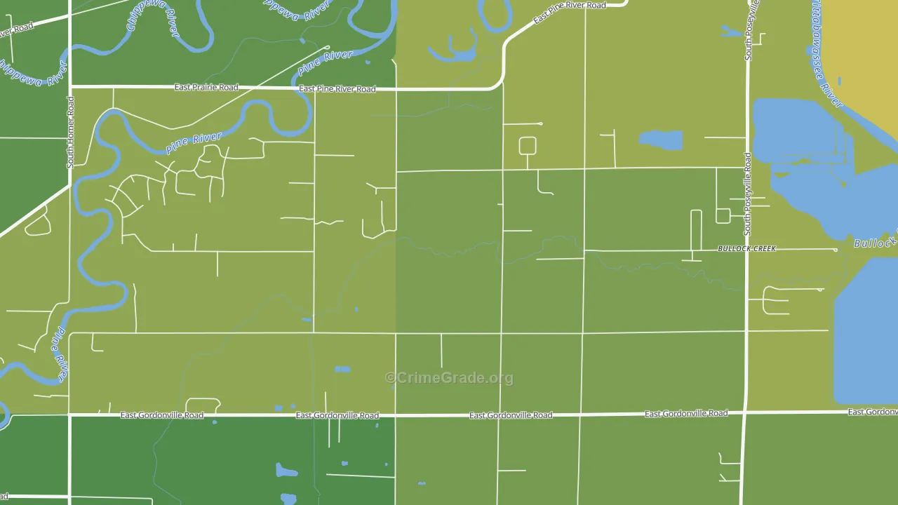 Bullock Creek, MI Map of Assault Rates