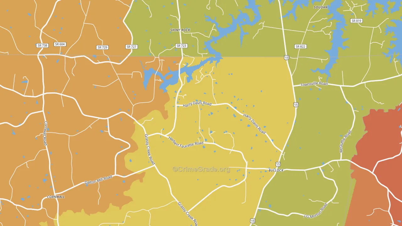 Bullock, NC Map of Assault Rates