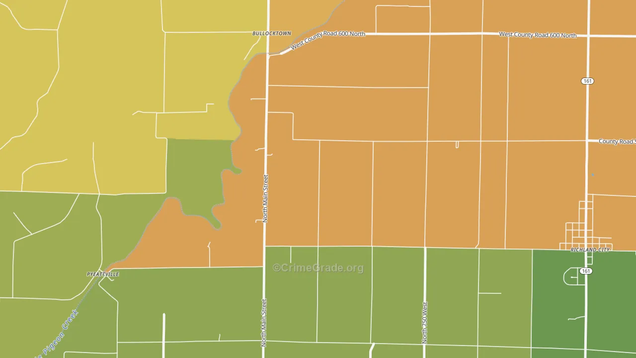 Bullocktown, IN Map of Assault Rates