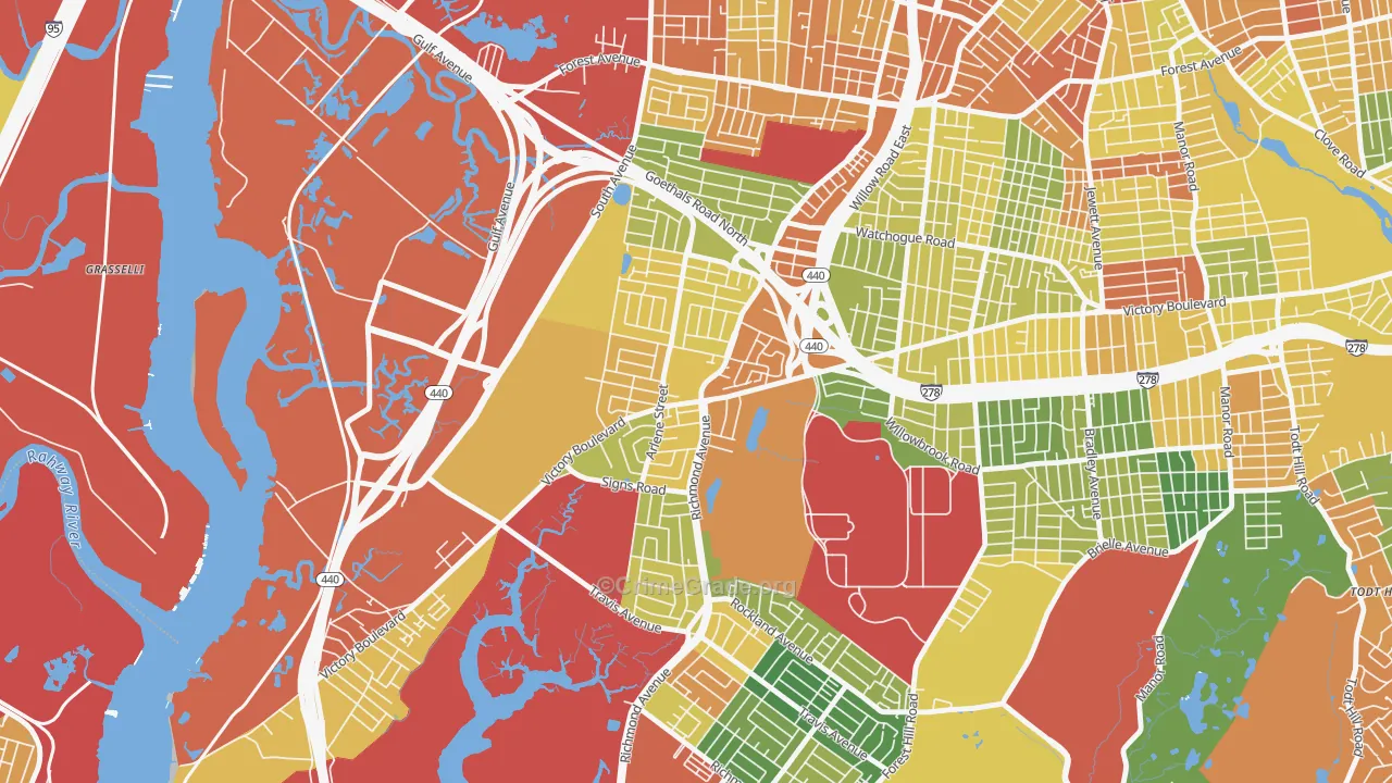 Bulls Head, Staten Island, NY Map of Assault Rates
