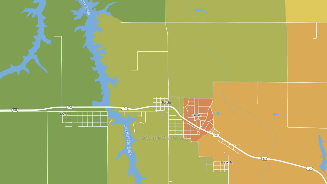 Bulpitt, IL Map of Assault Rates