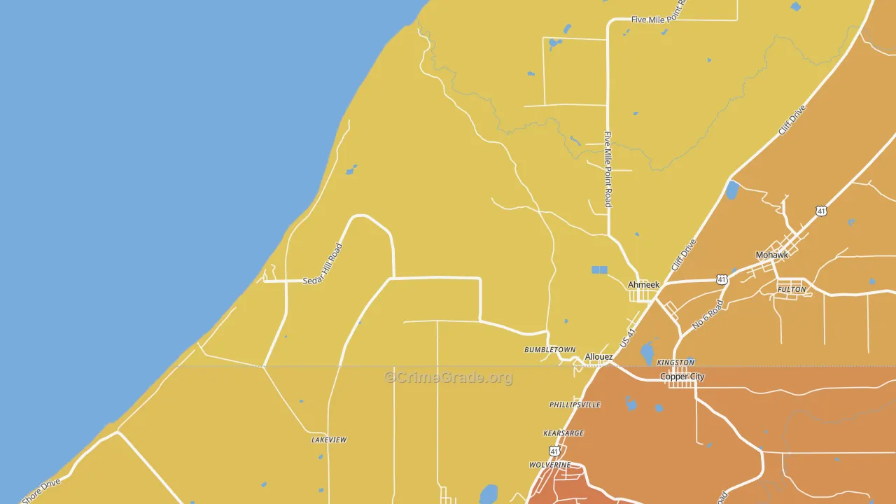 Bumbletown, MI Map of Assault Rates