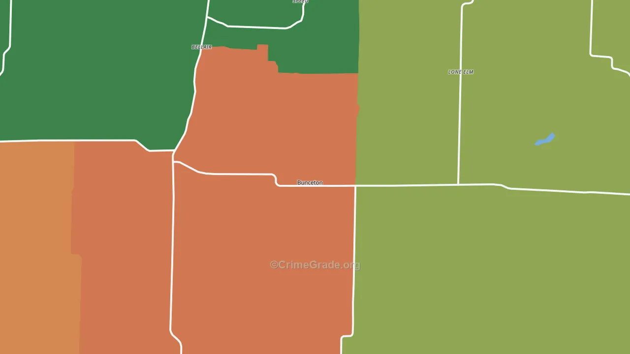 Bunceton, MO Map of Assault Rates
