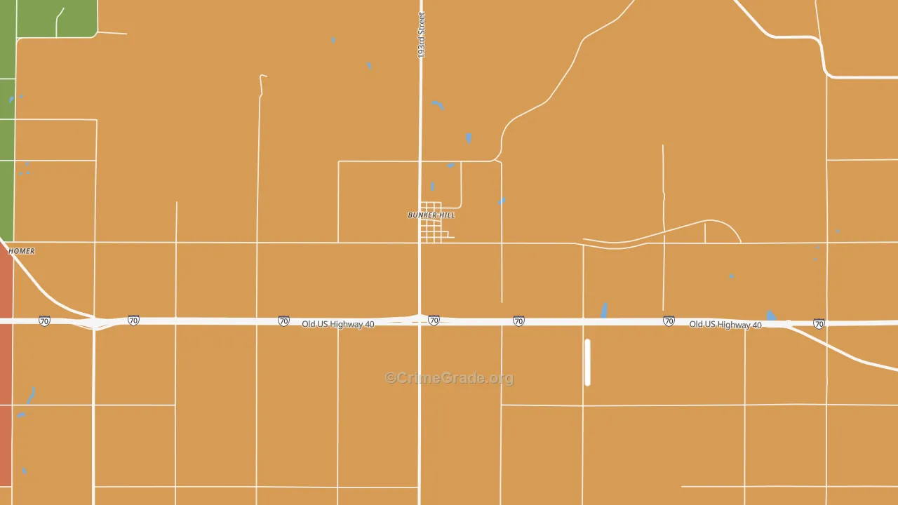 Bunker Hill, KS Map of Assault Rates