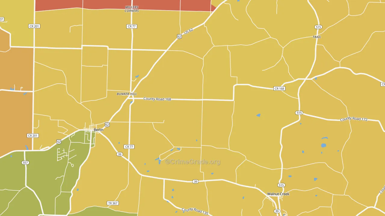 Bunker Hill, OH Map of Assault Rates