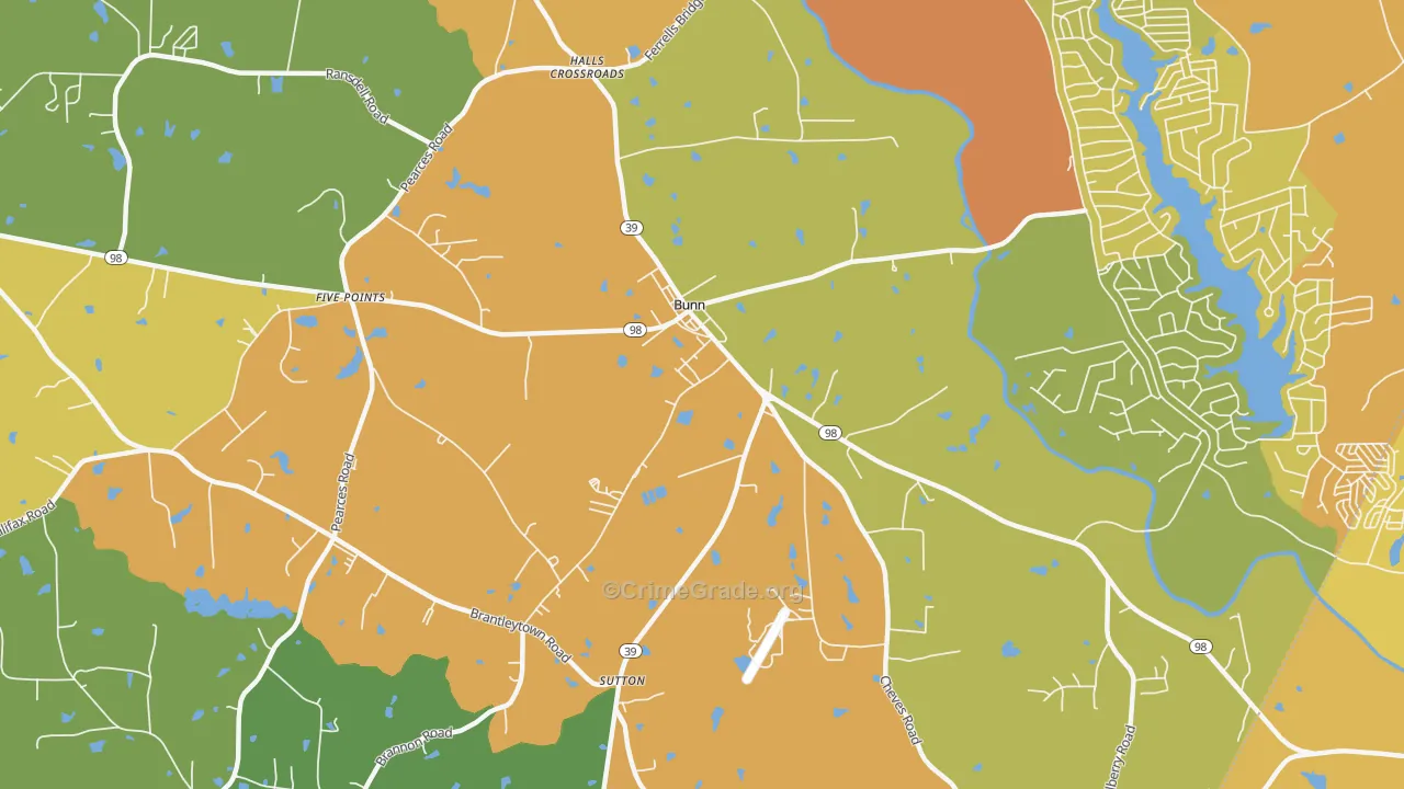 Bunn, NC Map of Assault Rates