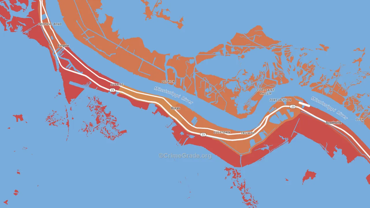 Buras, LA Map of Assault Rates