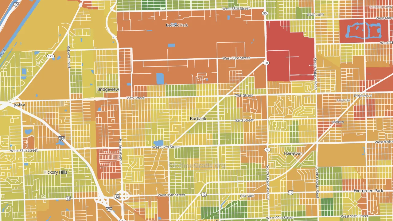 Burbank, IL Map of Assault Rates
