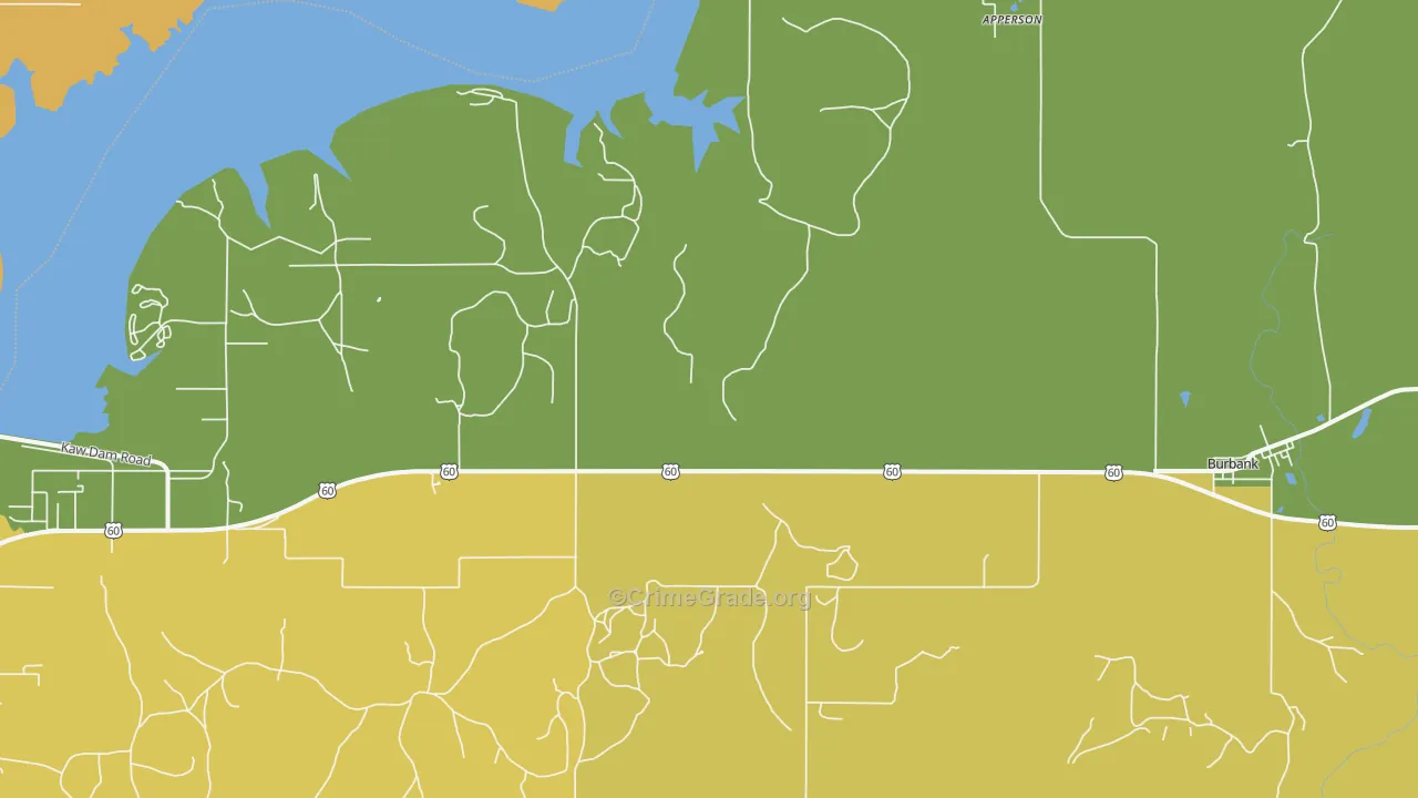 Burbank, OK Map of Assault Rates