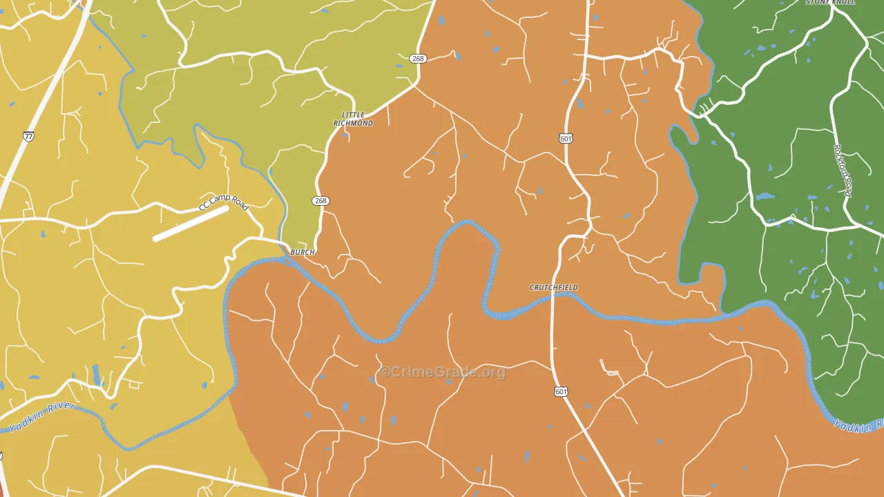 Burch, NC Map of Assault Rates
