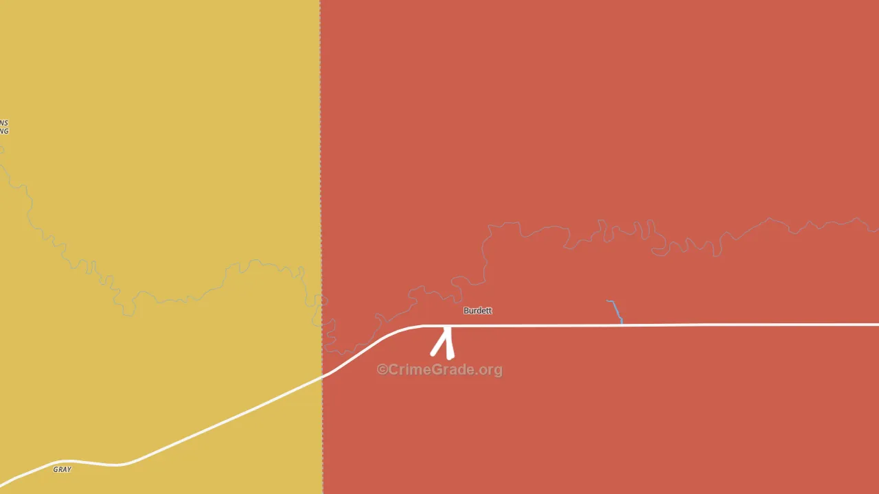 Burdett, KS Map of Assault Rates