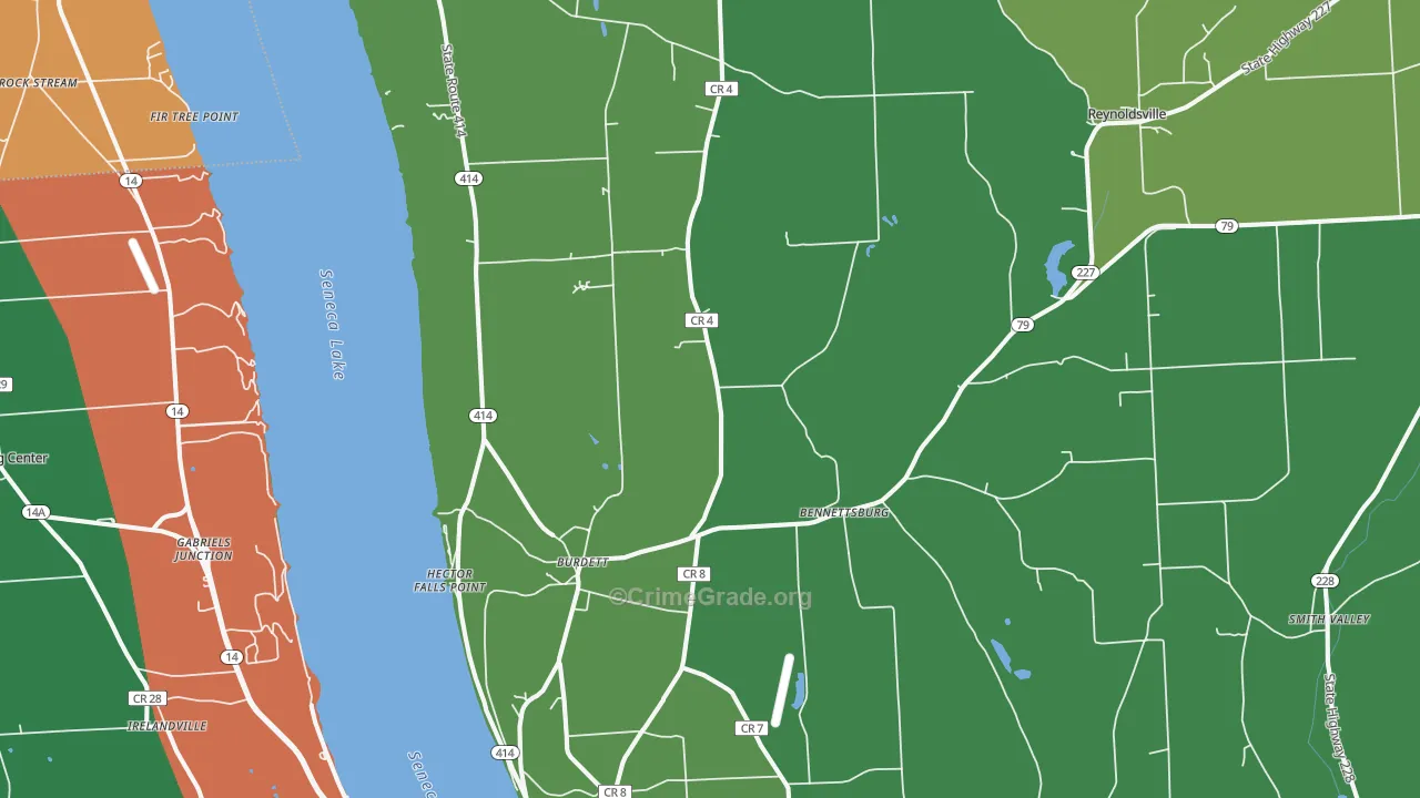 Burdett, NY Map of Assault Rates