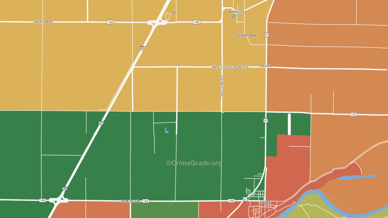 Burdette, AR Map of Assault Rates