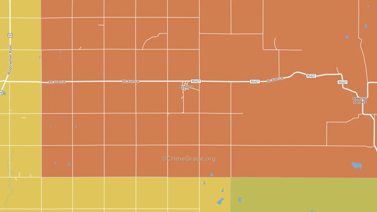 Burdick, KS Map of Assault Rates