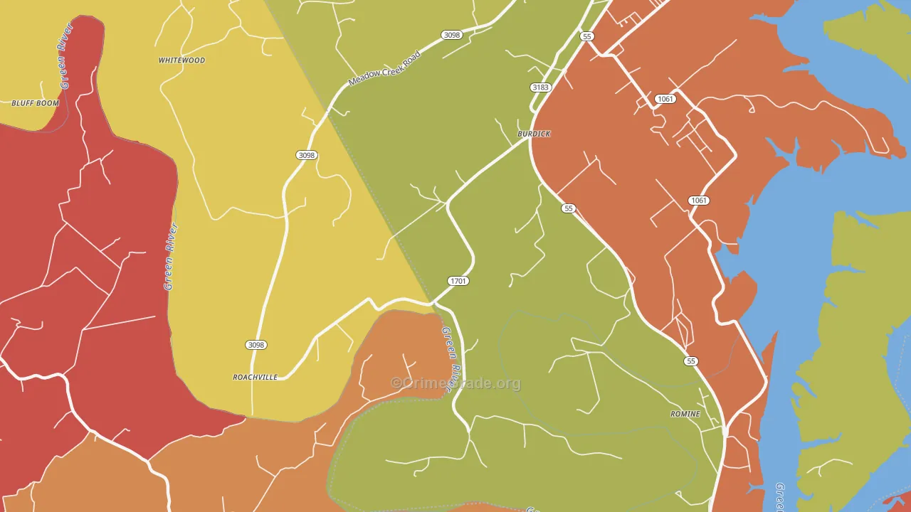 Burdick, KY Map of Assault Rates