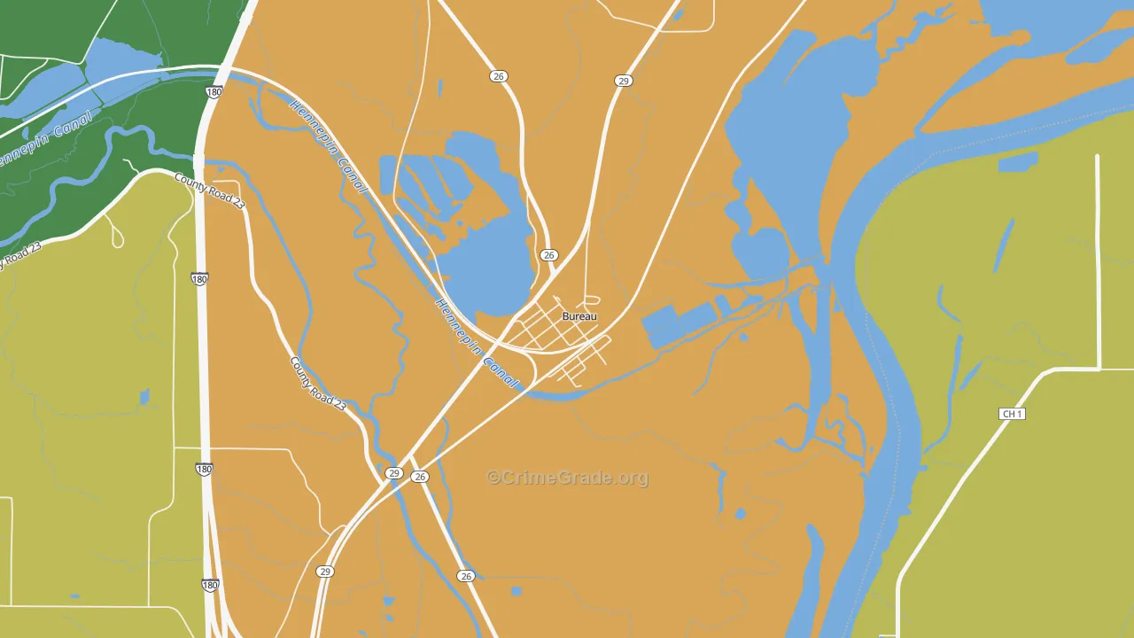 Bureau Junction, IL Map of Assault Rates