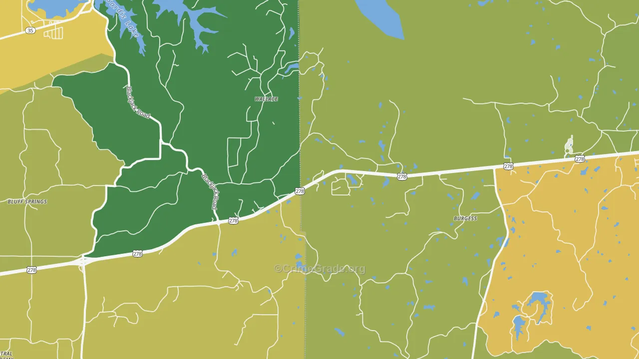 Burgess, MS Map of Assault Rates