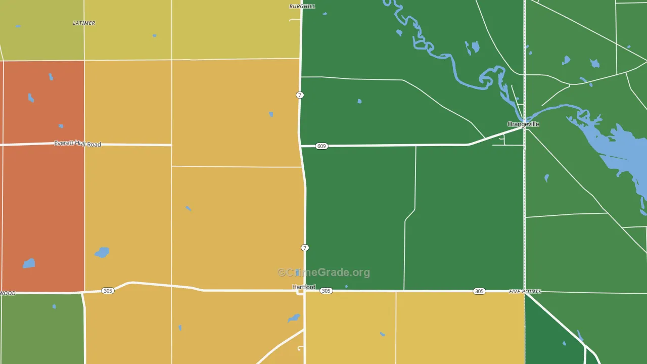 Burghill, OH Map of Assault Rates