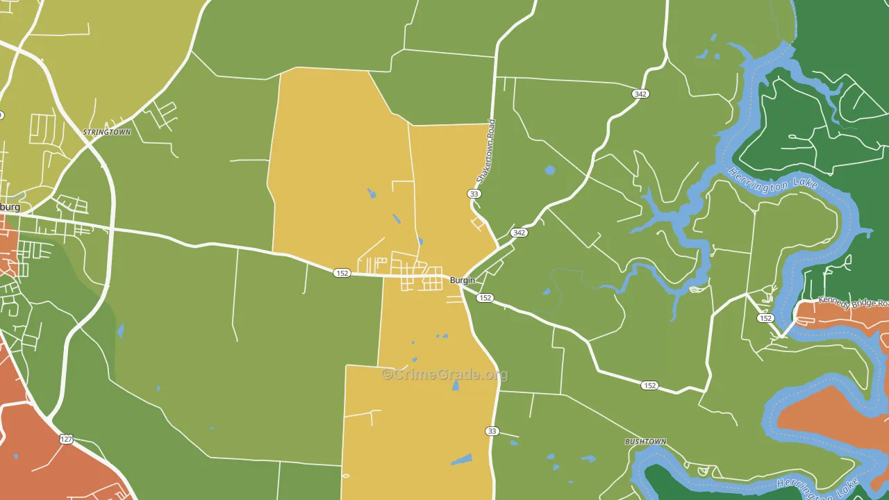Burgin, KY Map of Assault Rates