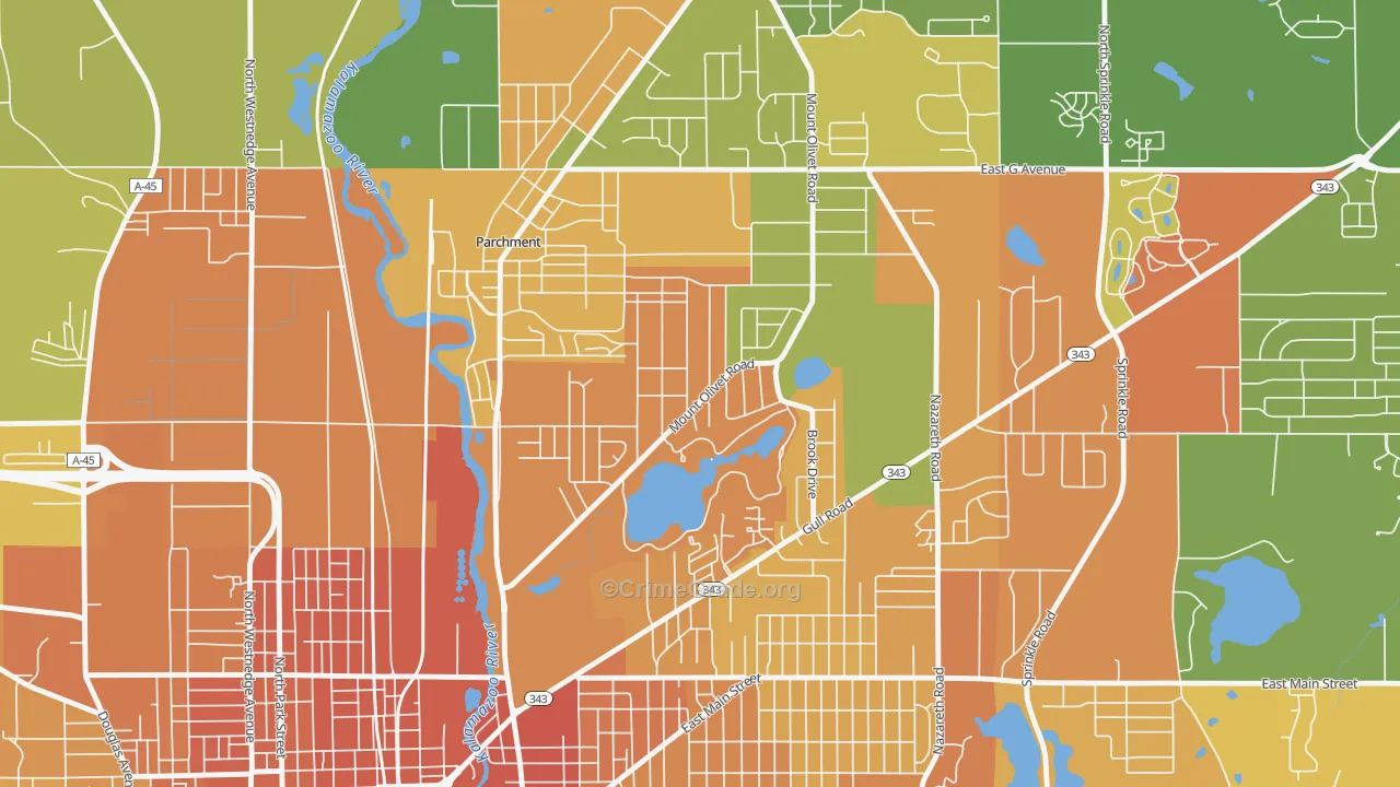 Burke Acres, Kalamazoo, MI Map of Assault Rates
