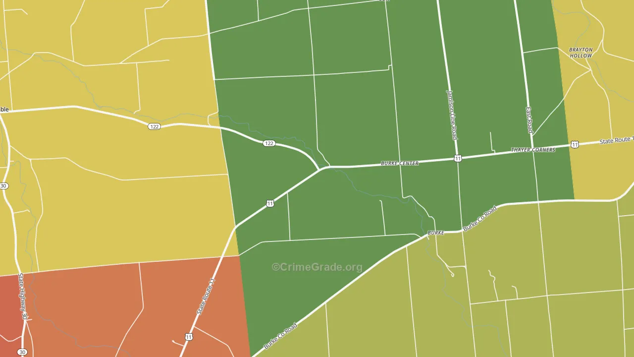Burke, NY Map of Assault Rates